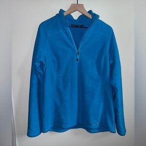 Eddie Bauer 1/4 Zip Pullover Athleisure Collar Jacket Blue Fleece Women Size XL